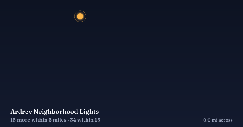 Map of Ardrey Neighborhood Lights and the 34 other Christmas light displays within 15 miles