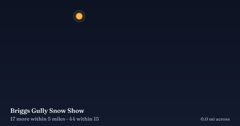 Map of Briggs Gully Snow Show and the 44 other Christmas light displays within 15 miles