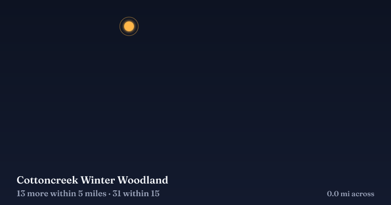 Map of Cottoncreek Winter Woodland and the 31 other Christmas light displays within 15 miles