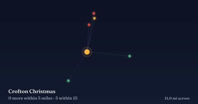 Map of Crofton Christmas and the 5 other Christmas light displays within 15 miles