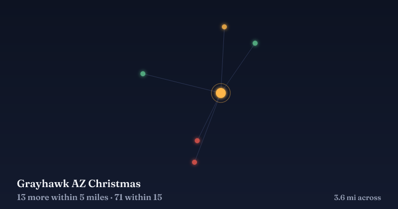 Map of Grayhawk AZ Christmas and the 71 other Christmas light displays within 15 miles
