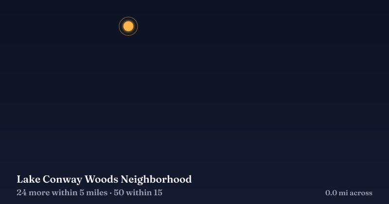 Map of Lake Conway Woods Neighborhood and the 50 other Christmas light displays within 15 miles