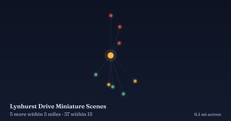Map of Lynhurst Drive Miniature Scenes and the 37 other Christmas light displays within 15 miles