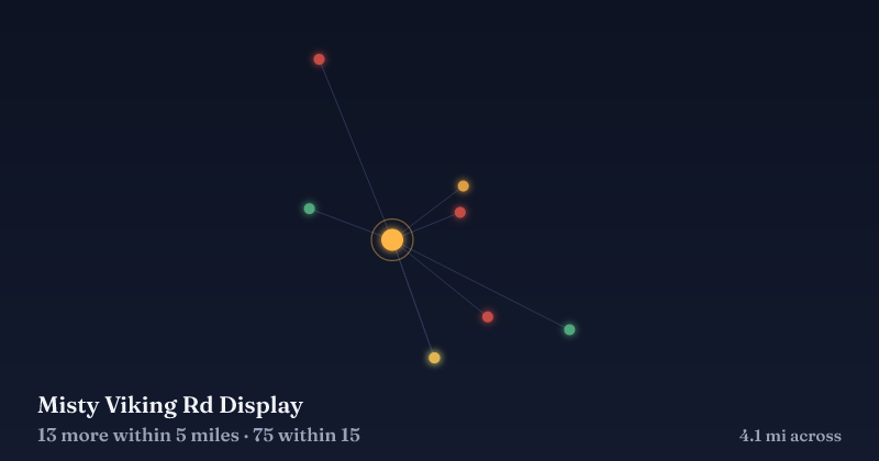 Map of Misty Viking Rd Display and the 75 other Christmas light displays within 15 miles