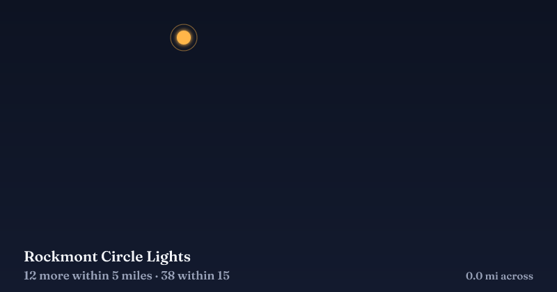 Map of Rockmont Circle Lights and the 38 other Christmas light displays within 15 miles