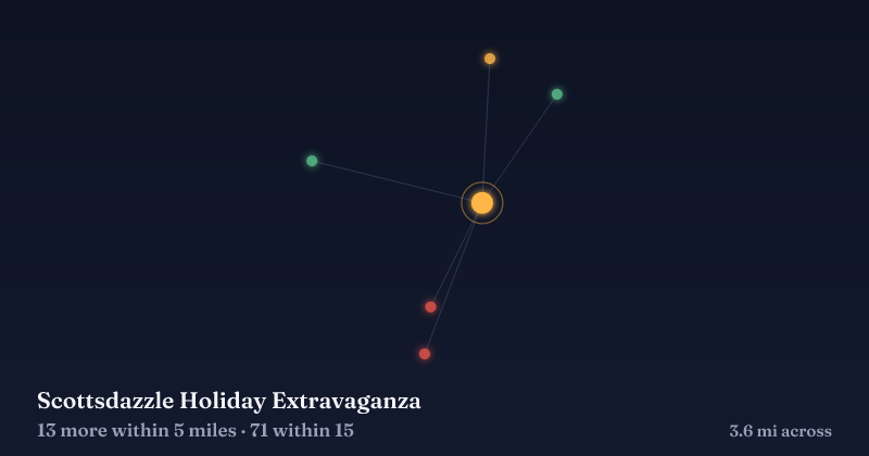 Map of Scottsdazzle Holiday Extravaganza and the 71 other Christmas light displays within 15 miles