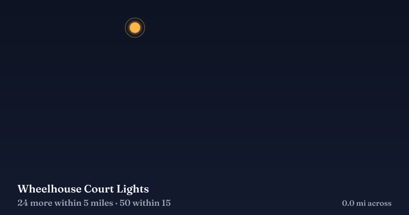 Map of Wheelhouse Court Lights and the 50 other Christmas light displays within 15 miles