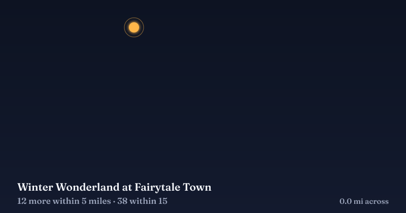 Map of Winter Wonderland at Fairytale Town and the 38 other Christmas light displays within 15 miles